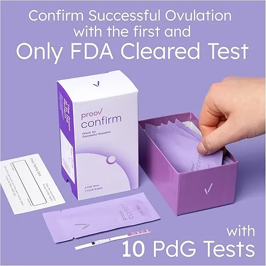 Proov PdG Test | 10 Progesterone Metabolite Test Strips | Only FDA Cleared Test to Confirm Successful Ovulation at Home | 2 Cycle Pack | Works Great with Fertility, Pregnancy & Ovulation Tests