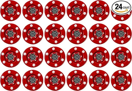 Franklin Sports NHL Street Roller Hockey Pucks - Pro Commander Outdoor Roller Hockey Pucks for Practice + Training - Outdoor Hockey Street Pucks with Rollers - 24 Bulk Packs, 6 Packs + Single Pucks