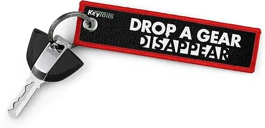 KEYTAILS Keychains, Premium Quality Key Tag for Motorcycle, Car, Scooter, ATV, UTV [Drop A Gear & Disappear]