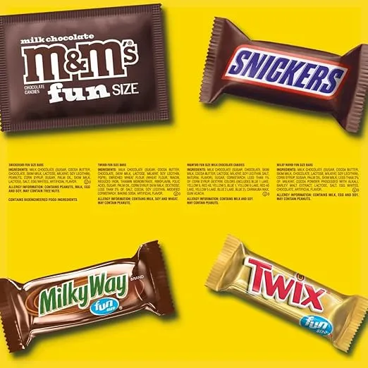 SNICKERS, M&M'S Milk Chocolate, MILKY WAY & TWIX Fun Size Chocolate Candy Variety Pack, 75 Ct Bulk Bag
