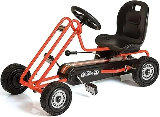 hauck Kids Pedal Go Kart, 4 Wheel Bike Cart, Ages 4-8, Lightning Ride, Orange