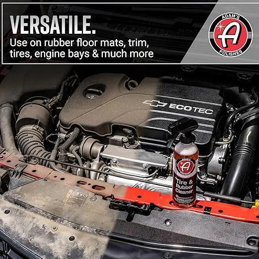 Adam's Tire & Rubber Cleaner (16 oz) - Removes Discoloration From Tires Quickly - Works Great on Tires, Rubber & Plastic Trim, and Rubber Floor Mats
