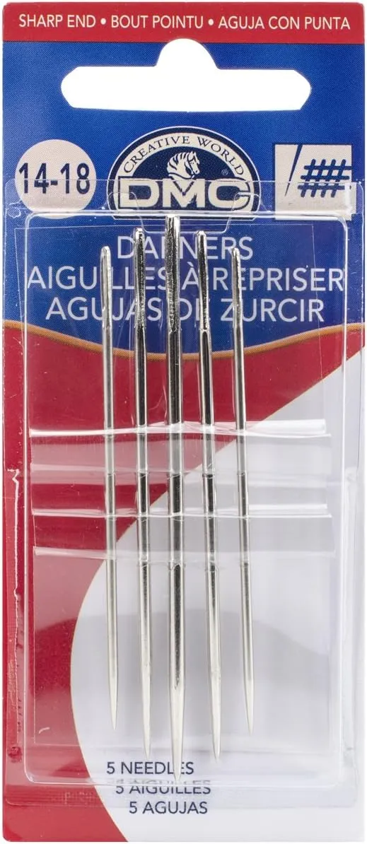 DMC 1769-14/18 Darners Hand Needles, 7-Pack, Size 14/18