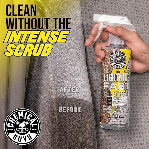 Chemical Guys SPI_191_16 Lightning Fast Carpet and Upholstery Stain Extractor, (Fabric, Upholstery, & Carpet), Safe for Cars, Home, Office, Furniture & More, 16 fl oz, Fresh Scent