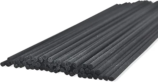50pcs Fibre Reed Diffuser Sticks, DIY Home Fragrance Scented Oil Sticks (12" x 3mm, Black)