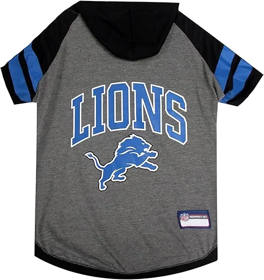 Pets First NFL Detroit Lions Hoodie for Dogs & Cats. | NFL Football Licensed Dog Hoody Tee Shirt, Small | Sports Hoody T-Shirt for Pets | Licensed Sporty Dog Shirt