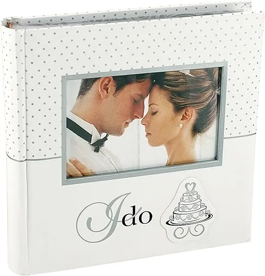 Malden International Designs I Do Wedding Collection 2-Up with Memo Space Photo Album, 160-4x6, White