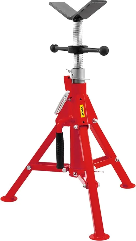 Mophorn V Head Pipe Stand 1/8"-12" Capacity,Adjustable Height 20"-37",Pipe Jack Stands 2500 lb. Load Capacity,Portable Folding Pipe Stands, Carbon Steel Body More Durable