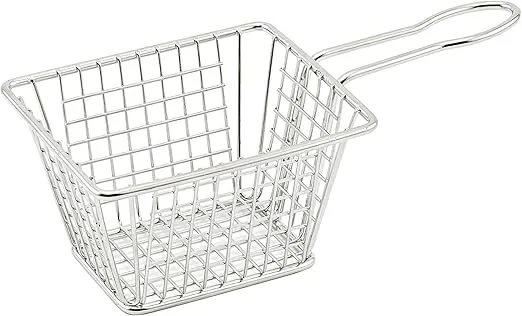 WINCO Mini Fry Basket, Silver , 5" x 4" x 4"
