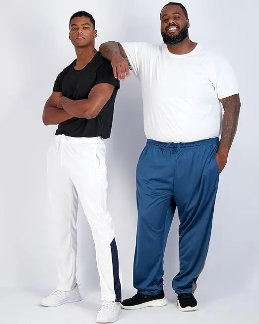 Real Essentials 3 Pack: Men's Active Athletic Casual Tricot Open Bottom Sweatpants with Pockets (Available in Big & Tall)