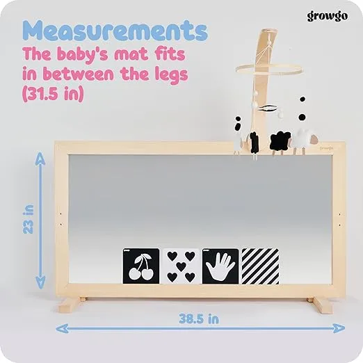 Montessori Mirror Baby Wall, Baby Pull Up Bar, Montessori 3-in-1 Shatterproof Mirror, Wooden Pull Up Bar, Toddler Pull Up Bar, Montessori Baby Furniture, Balancing Nature and Development