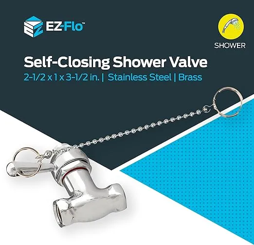 EZ-FLO Self-Closing Shower Valve, Chrome Plated, 10789