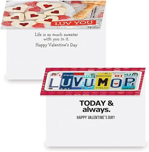 Current Classic Valentine Greeting Card - 12 Card Pack With White Envelopes, 12 Valentine Designs, Large 5" x 7" Cards with Sentiments