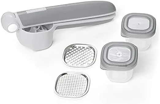 Skip Hop Baby Food Maker, Easy Prep Food Press Set, Grey