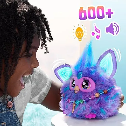 Furby Purple, 15 Fashion Accessories, Interactive Plush Toys for 6 Year Old Girls & Boys & Up, Voice Activated Animatronic