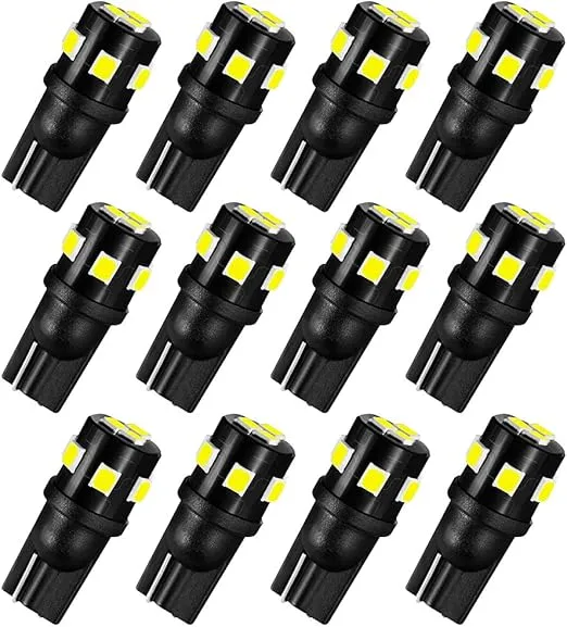 AUXLIGHT T10 921 194 168 912 LED Bulbs White 12-Pack, Super Bright 12 Volt LED Replacement for RV Camper Trailer Boat Trunk Interior Dome Map License Plate Lights, Backup Reverse Lights