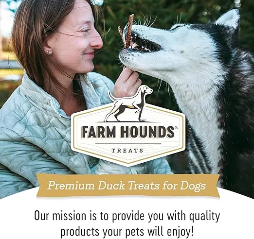 Farm Hounds - Duck Strips - Premium Natural Duck Jerky for Dogs - Made from 100% Humanely Raised Duck - Break-to-Size - Great for Training & Treats - No Added Fillers - Made in USA - 4.5 oz - 1 Pack