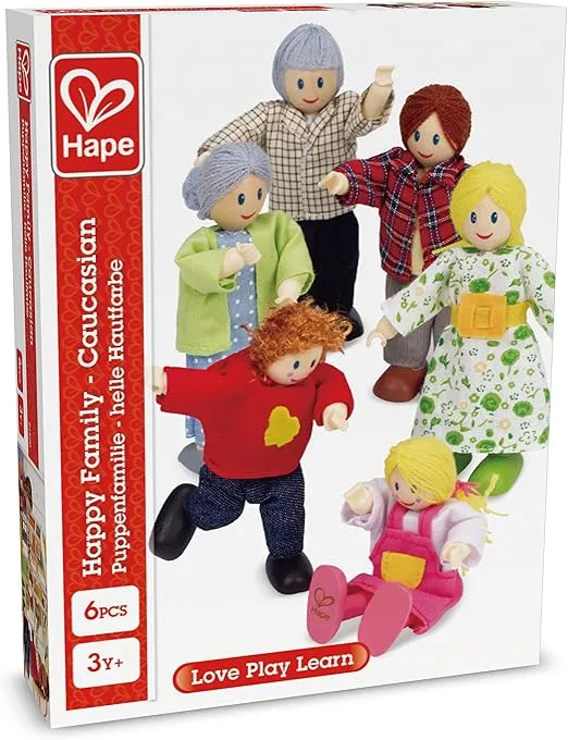 Hape Happy Family Dollhouse Set Award Winning Doll Family Set, Unique Accessory for Kid’s Wooden Dolls House.