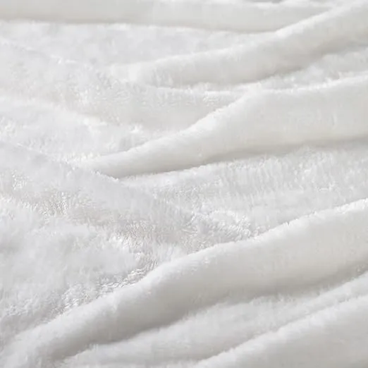Superior Classic Solid Fleece Blanket, Thick, Cozy, Warm Blankets, Velvety Soft Plush Bedding and Sofa Throw, Cute Bedroom Decor, Fuzzy Cover, Medium Weight Comfort Essentials, King, White