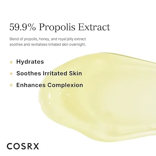 COSRX Full Fit Propolis Honey Overnight Mask | 2.03 fl.oz / 60ml | Propolis Extract 87% | Korean Skin Care, Cruelty Free, Paraben Free
