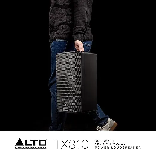 Alto Professional TX310 – 350W Powered DJ Speakers, PA System with 10" Woofer for Mobile DJ and Musicians, Small Venues, Ceremonies and Sports Events