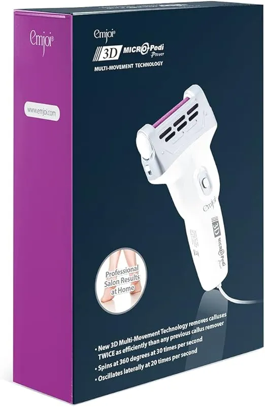 Emjoi Micro-Pedi 3D POWER Callus Remover with Xtreme Coarse Soft & Flexible Roller (Most Powerful & Corded)