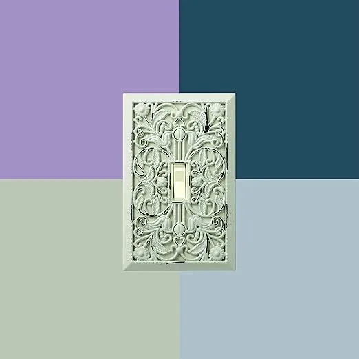 Amerelle Filigree Single Rocker Cast Metal Wallplate in Antique Brass, 1 Rocker GFCI