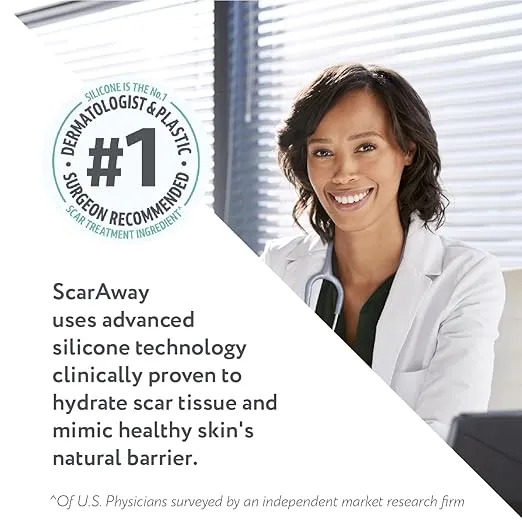 ScarAway Advanced Clear Silicone Scar Sheets, Medical Grade Silicone Strips (1.5" x 3") Scar Treatment and Prevention for Surgical, Burn, Body, Hypertrophic & Keloid Scar Treatment, 10 Clear Sheets