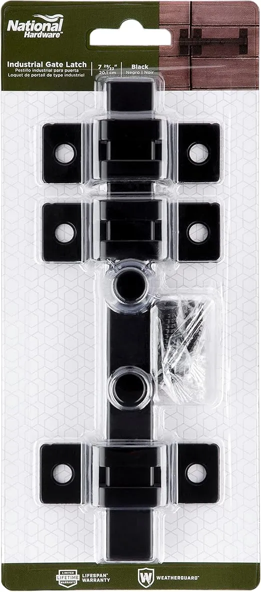 National Hardware N166-033 7.8-in Industrial Black Gate Latch
