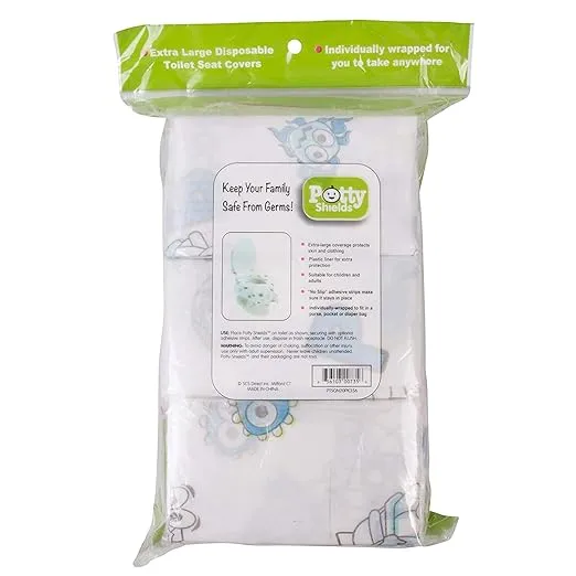 Toilet Seat Covers Disposable (20 Pack) - XL Waterproof Toilet Cover for Toddlers, Kids & Adults - Portable & Individually Wrapped for Travel, Potty Training, Vacations, Public Restrooms