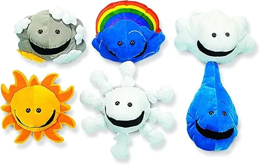 What's The Weather Puppets - 6 Pack - Velour - Curriculum Projects & Activities & Dramatic Play