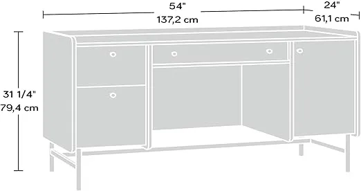 Sauder Harvey Park Desk, Grand Walnut finish