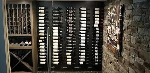 W Series Luxe Wine Rack 5 Wall Mounted Metal Bottle Storage, Stylish Modern Wine Storage with Label-Forward Design (15 Bottles, Chrome)