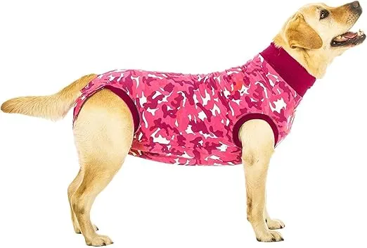 Suitical Recovery Suit for Dogs | Spay and Neutering Dog Surgery Recovery Suit for Male or Female | Soft Fabric for Skin Conditions | M | Neck to Tail 21.7”-27.2” | Pink Camouflage