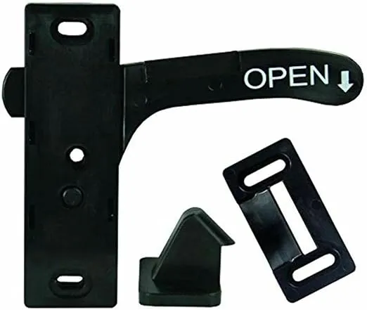 JR Products 10765 Screen Door Latch - Right Hand , Black