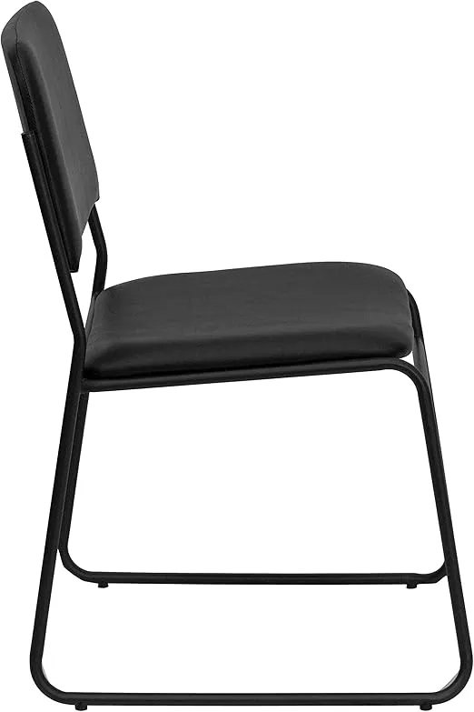 Flash Furniture Hercules Series High Density Vinyl Stacking Chairs for Waiting Rooms and Offices, Lobby Chairs with Padded Seats, Set of 5, Black