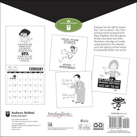 Mary EngelDark 2025 Wall Calendar