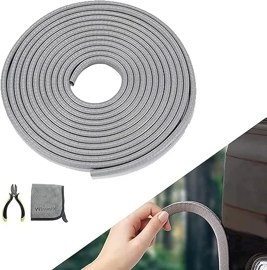 Winunite 16.4Ft(5M) Light Gray Car Door Protector Edge Guards Car Door Edge Guards, Universal Fit, Rubber, No Glue, U Shape, Fade-Resistant, Car Door Edge Protector Door Guards for Cars
