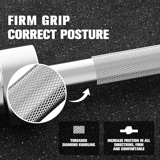 RITFIT 4ft/4.8ft/6ft Olympic Barbell for Strength and Weightlifting Training - 2 Inch Olympic Bar for Squat, Deadlift, Curl, Bench Press, Overhead Press - 350lbs/500lbs Capacity with Weight Plates