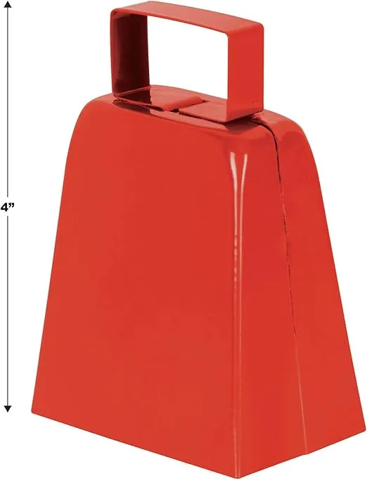 Beistle Red Cowbells, 4"