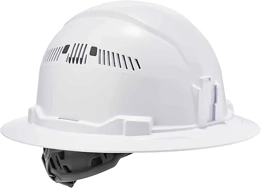 Vented Hard Hat , Full Brim Style, Ratchet Suspension, Class C, Ergodyne Skullerz 8973,White