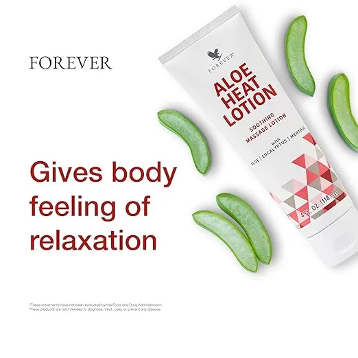 Forever Living - Forever Aloe Heat Lotion with Menthol & Eucalyptus Fragrance - Relaxation and Skin Nourishment - Vegan-Friendly Formula - 4 fl oz.