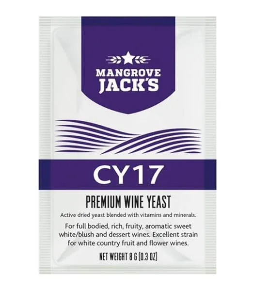Mangrove Jack's Wine Yeast - CY17 8g treats 23L Sweet White Blush Dessert