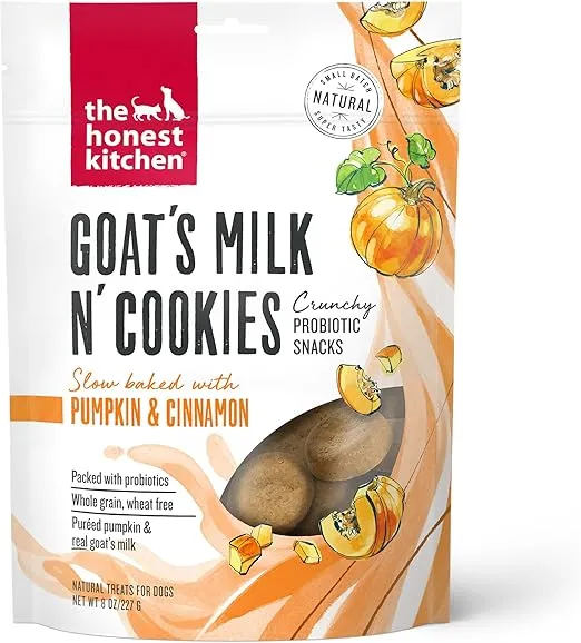The Honest Kitchen Goat's Milk N' Cookies: Slow Baked with Pumpkin, 8 oz Bag