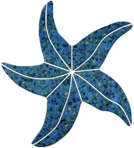 Small Starfish Ceramic Swimming Pool Mosaic (6", Blue)