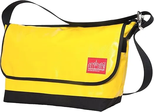 Manhattan Portage Vinyl Vintage Messenger Bag Large Ver2, Yellow, One Size