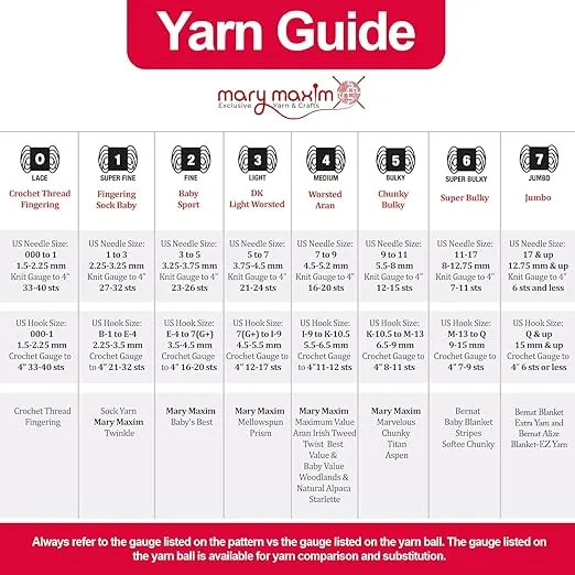 Mary Maxim Starlette Yarn - Acrylic Worsted Weight Yarn 4, Crochet Yarn and Knitting Yarn for Afghans, Blankets, Clothing and Crafts, 4 Ply Ultra Soft Yarn 180 Yards, Cardinal