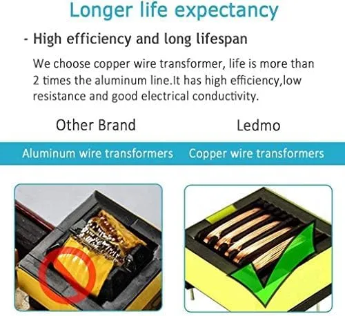LEDMO Power Supply, Transformers,LED Adapter, 12V 5A 60 Watt Max AC 100-240V to DC 12V LED Driver for LED Strip Lights
