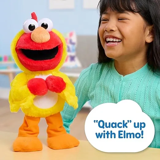 Just Play Sesame Street Chicken Dance Elmo Feature 13 Inch Plush, Interactive Singing and Dancing Plush, Stuffed Animal. Kids Toys for Ages 2 Up