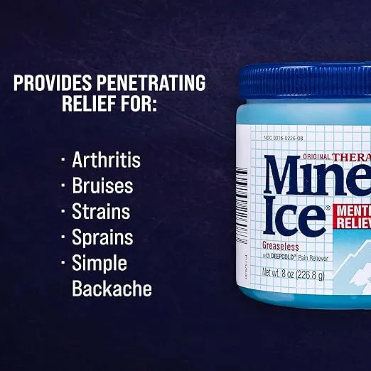 Mineral Ice Therapeutic Pain Relieving Gel, 8 Ounce